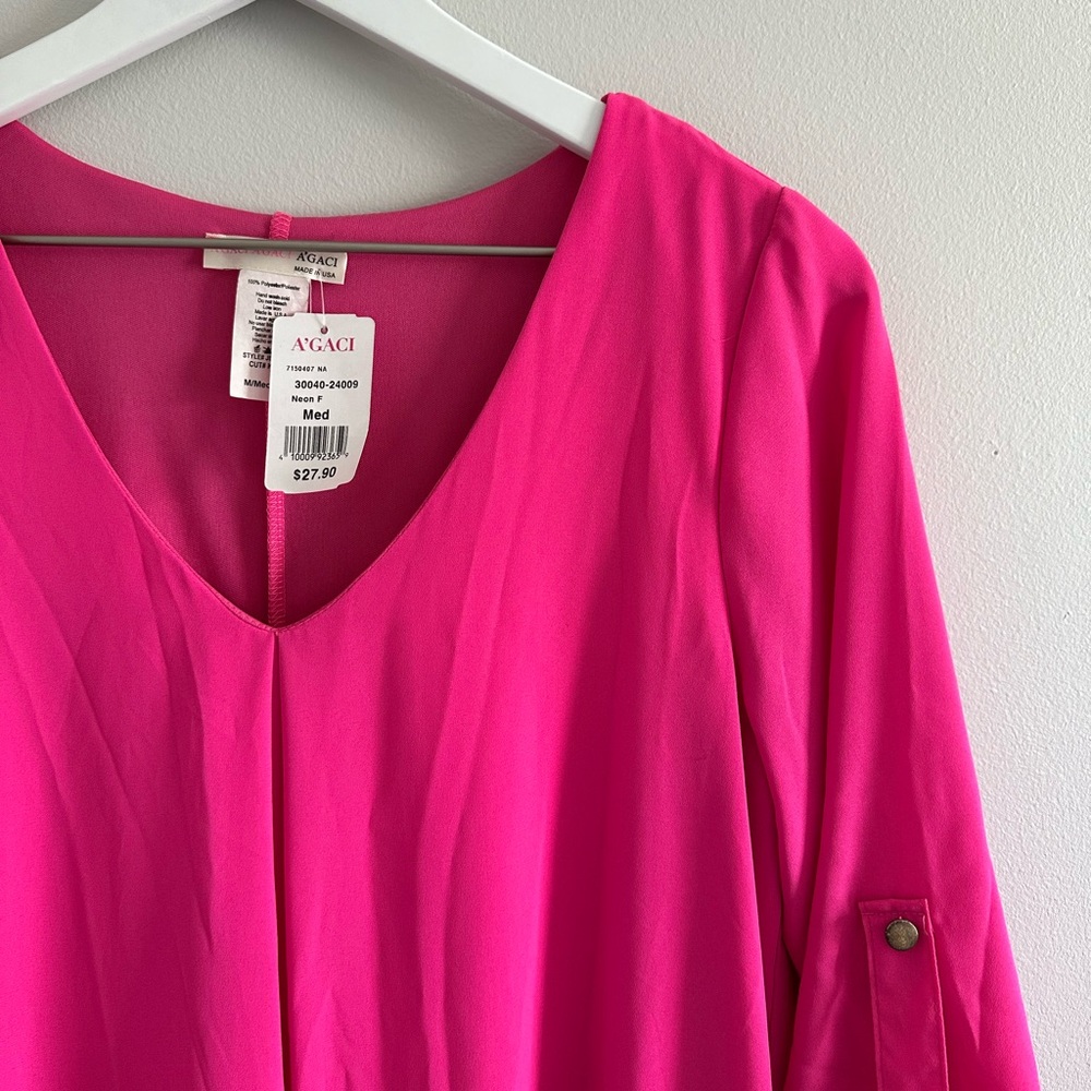 A'Gaci Hot Pink Dress Size M NWT - Picture 2 of 4